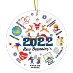 Custom Ceramic Hanging Christmas Tree Ornaments For Festival Holiday Decoration