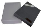 Grey keepsake Gift Boxes 1200 gsm Cardboard Ribbon Bow Decrating Leather Logo