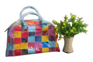 Wholesale Recyclable Fashion PVC Reusable Fabric Carrier Bags For Suppermarket Shopping from china suppliers