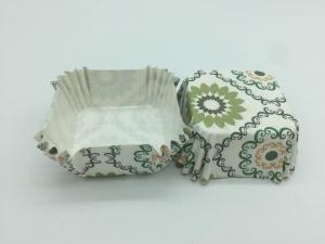 Wholesale Green Sun Flower Square Paper Baking Liners , Decorative Paper Cupcake Wrappers from china suppliers