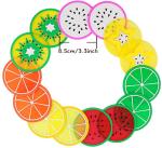 CM-009 Fruit Slice Silicone HEATER Coaster,Colorful Non-Slip Table Cover Pad Cup