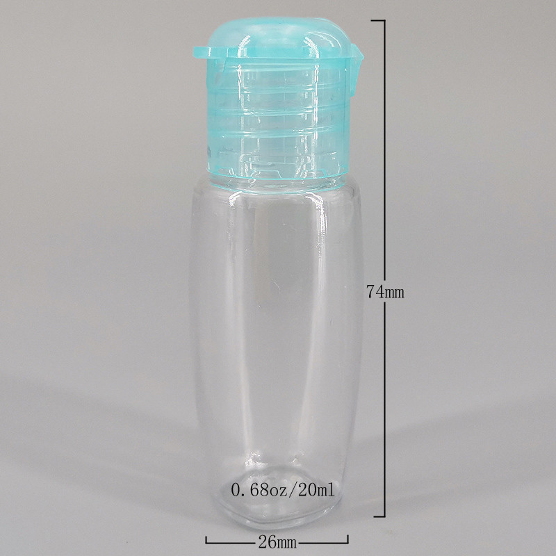 Transparent PET Flip Top Cap 0.68oz 20ml Lotion Cream Bottle