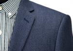 Single Breasted Mens Slim Fit Suit Blazer Breathable Navy T/R Fabric