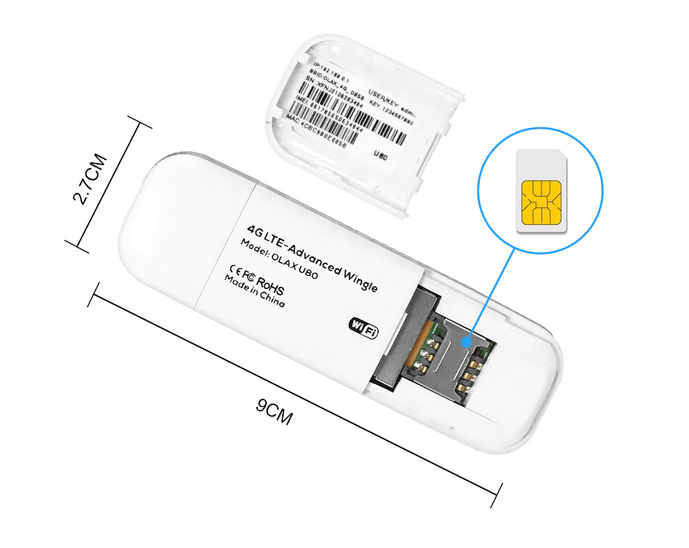 Portable 4G USB Dongle FDD TDD Cat4 USIM Wifi Hotspot Dongle For Laptop