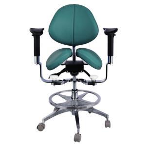 Wholesale Ergonomic Split Saddle Seat Dentist Stool Luxury Micro Fiber Leather Dental Swivel Saddle Chair from china suppliers