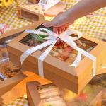 CMYK 4 Color Offest Printing Customized Kraft Disposable Takeaway Food Packaging