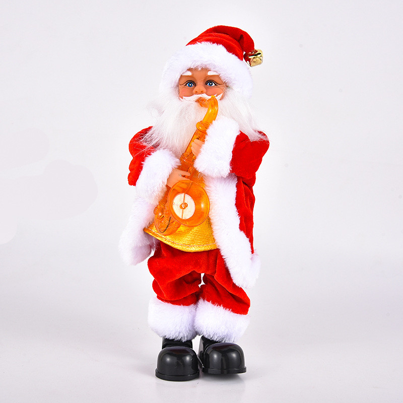 Christmas Electric Santa Claus Plush Toys Holiday Home Decor