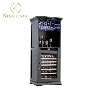 Wholesale Glass Wine Cellar Refrigerator Electric Wine Cooler Black Wooden Shelves Kitchen Wine Cooler 240V from china suppliers