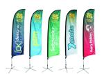 Colorful Personalized Advertising Flags , Vertical Roadside Flags And Banners