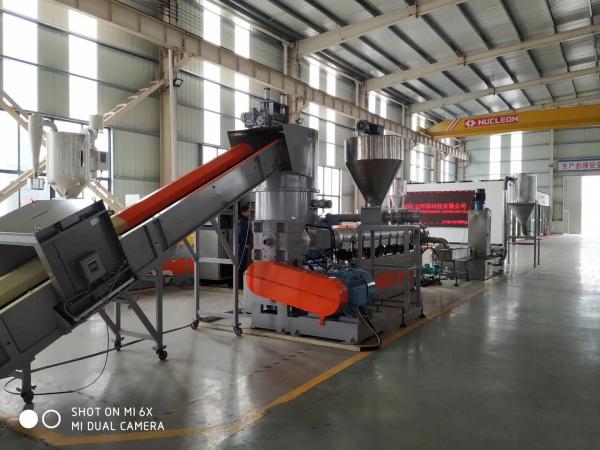 PE PP Industry Agriculture Film Recycling Granulator with Compactor Pelletizing