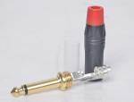 Professional Audio Cable Connectors 6.35mm Jack Plug ZL601 With Gold Front Rod