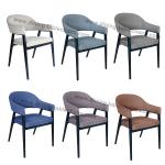 Polyester Fabric Upholstered Dining Chair Livingroom Chair Armrest Chair Leisure