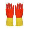 Buy cheap Bi-Color High Latex Content Soft Flocklined Rubber Gloves , Kitchen Dishwashing from wholesalers