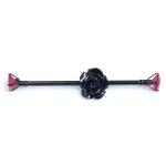 Gold plated piercing clear gems industrial barbell surgical steel