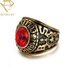 Steel Metal Gold Navy Men Custom Military Rings