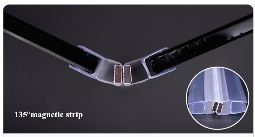 8-12mm PVC Waterproof U Type Rubber Glass Shower Door Seal Strip for Transparent Doors