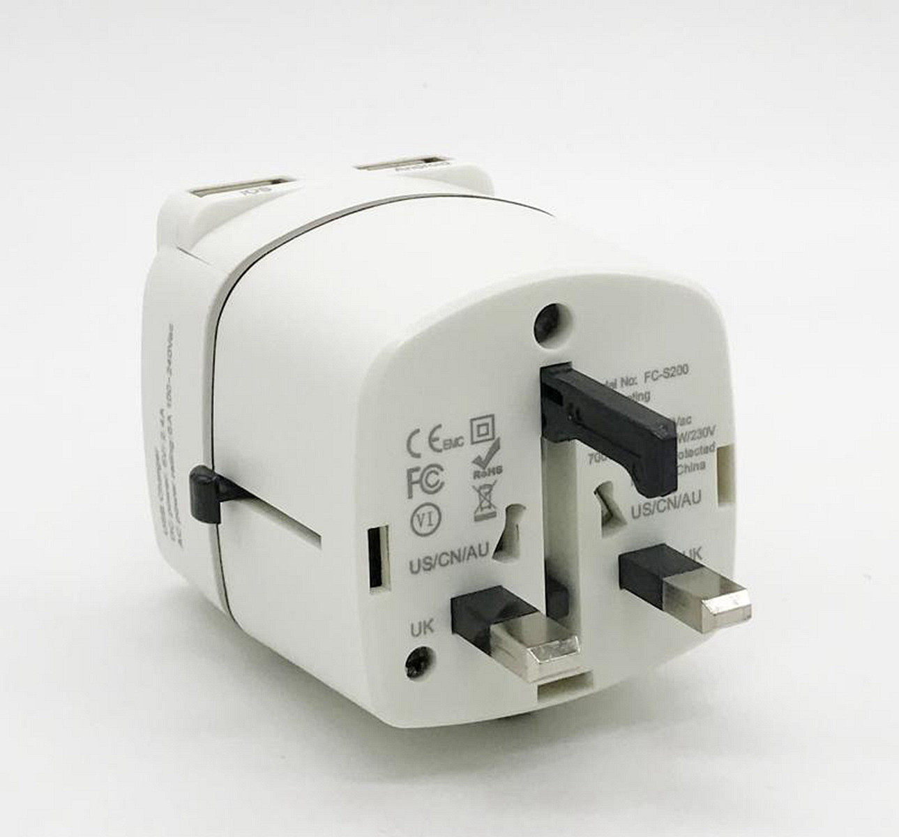 Interchangeable Plugs Android IOS Dual USB Fast Charger
