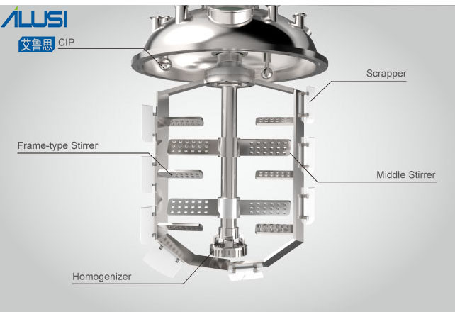 Vacuum Emulsifying Homogenizer Mixer Machine Lift Type Viscosity Cream Paste Lotion