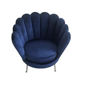 Wholesale Upholstery 1-seater living room sofa blue velvet sofa with stainless steel leg, event wedding metal chair from china suppliers
