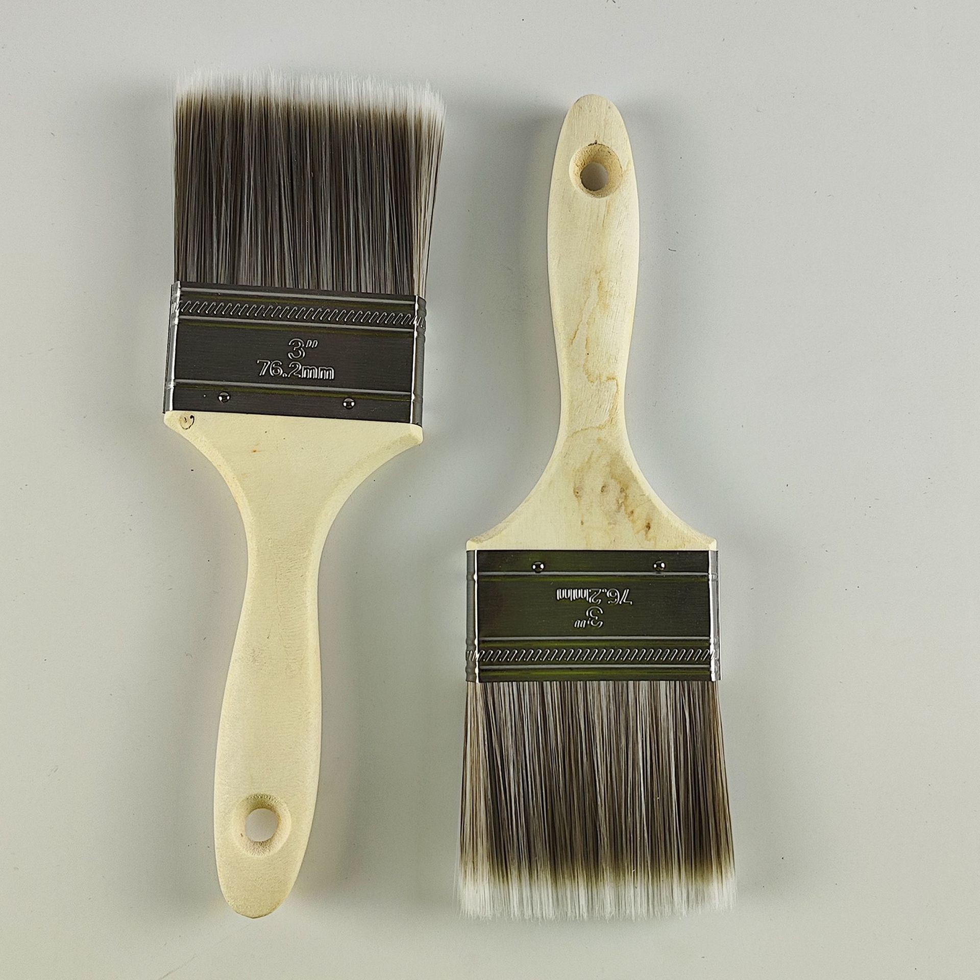 3-inch Thick Paint Brush Stainless Steel Iron Shell Poplar Handle Dual Color Sharpened Wire Water-based Paint Brush