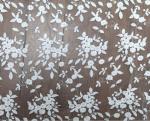 125cm Polyester White Embroidered Mesh Lace Fabric For Wedding Dress Wholesale