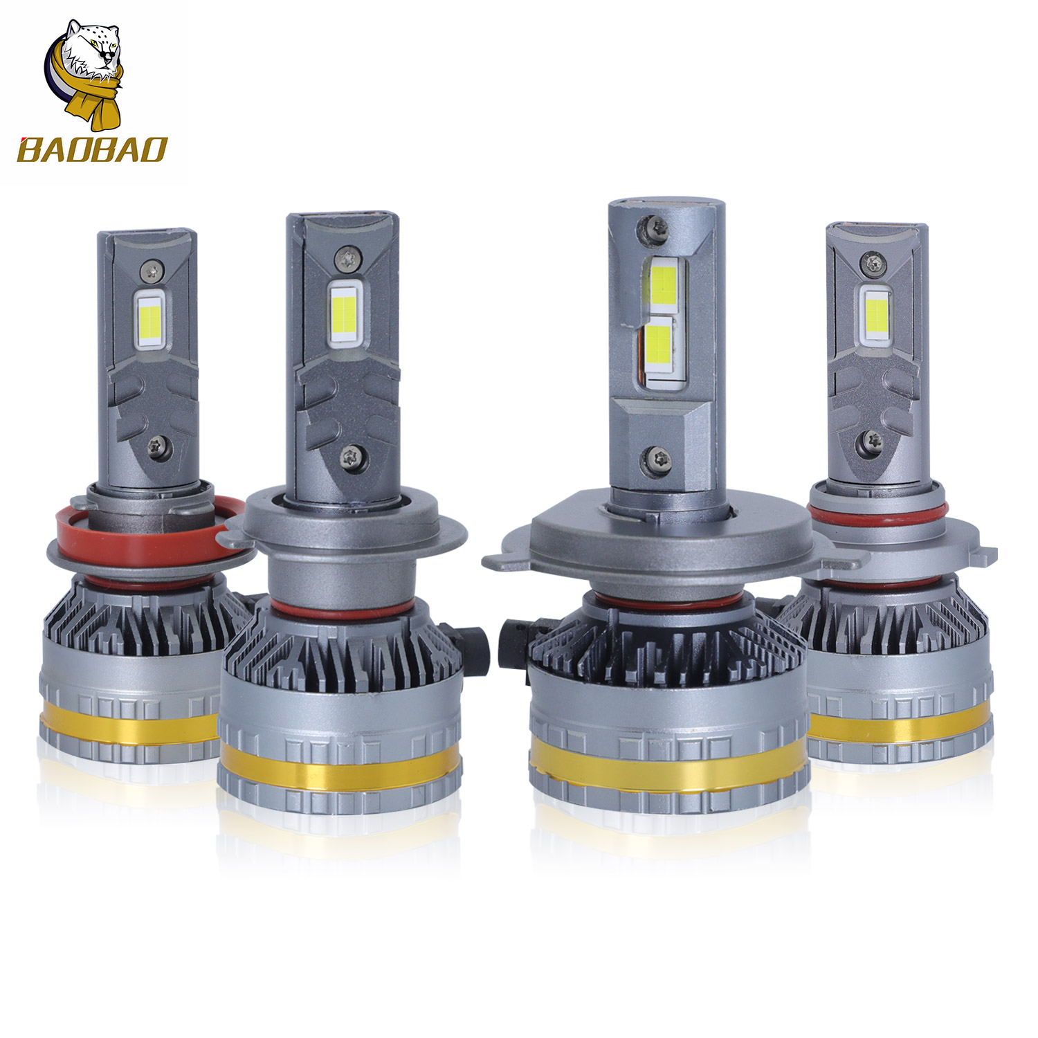 White High Bright Silver Metal Universal Car Headlight Lamp 45W