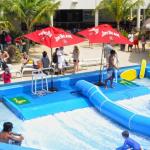 Double / Single Flowrider Water Ride Blue Colored Surfing Simulator Machine With