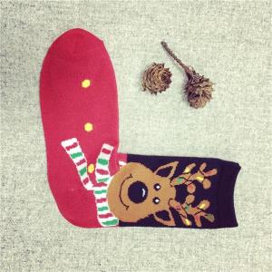 Wholesale Novelty Cartoon christmas deer patterned design cosy cotton winter dress socks for women from china suppliers