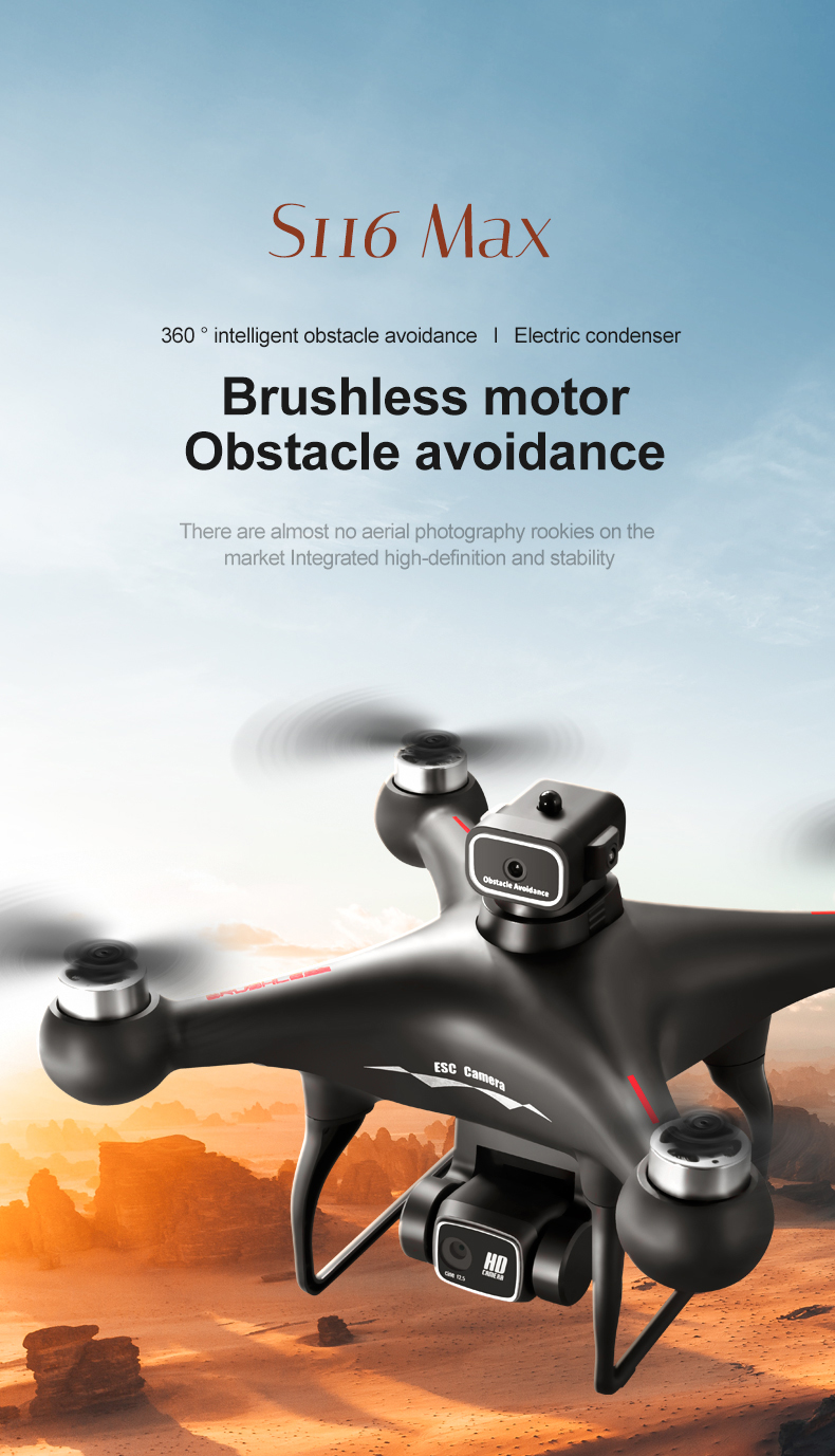 S116 Drone with 1KM Image Transmission Distance HD Dual Camera Optical Flow Positioning and Four Side Obstacle Avoidance