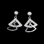 Fashionable 925 Sterling Silver Earrings / Sector 925 Silver Hoop Earrings