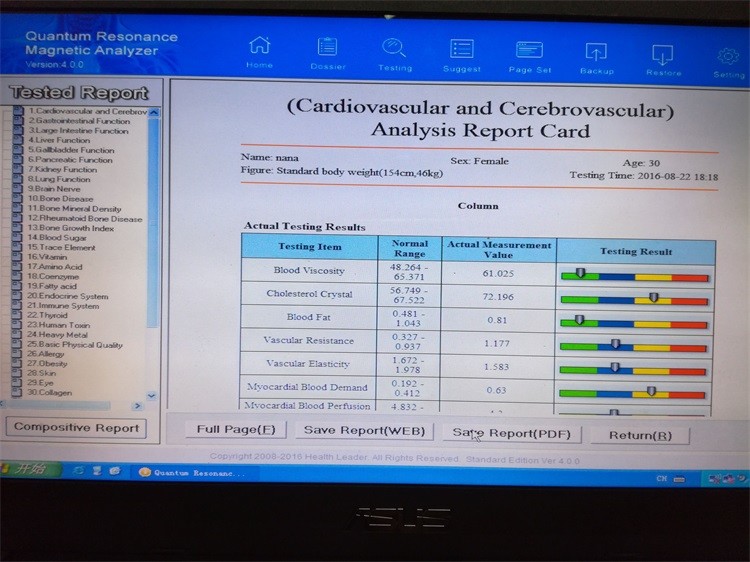 Latest generation Quantum Magnetic Resonance Health Analyzer with CE approved