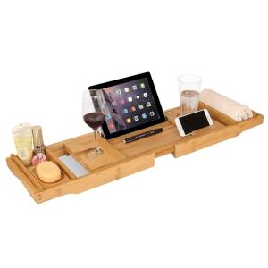 Wholesale Expandable Bamboo Bathtub Caddy Tray Customized 108.5x22.5x4.5cm from china suppliers