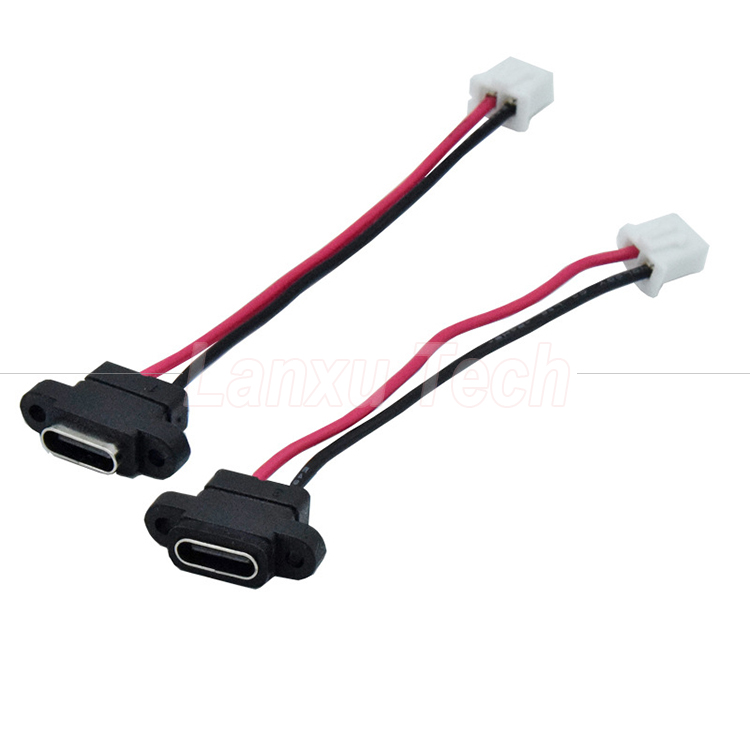 Waterproof USB Type C Female Socket to 2 Pin 4 Pin PH 2.0 XH 2.54 SH1.0 VH ZH MX Connector Cable