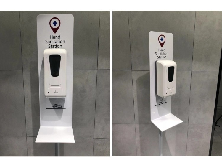Touchless hand sanitizer floor standing sensor automatic hand sanitizer dispenser hand sanitation station
