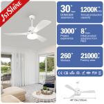 Solid Wood DC220V Bedroom Ceiling Fan Light Energy Saving 6 Speed
