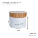 100ml White Cosmetic Bamboo Bottle Plastic Cream Jar With Bamboo Lid