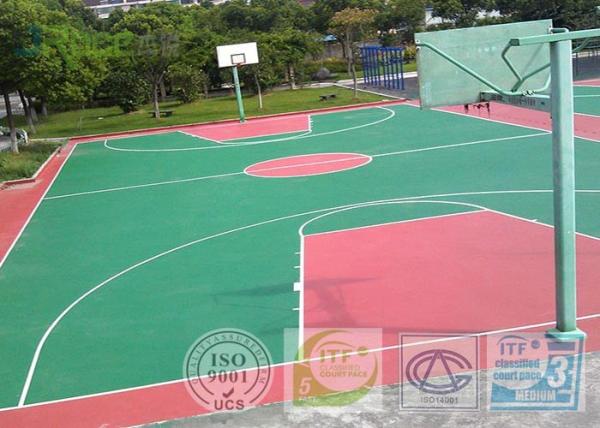 Non Toxic Fadeless Sport Court Surface , Outdoor Rubber Flooring For Basketball