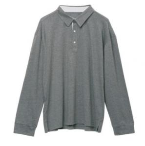 Wholesale 180gsm Collar Woven Belt Grey Long Sleeve Knitted Shirt from china suppliers