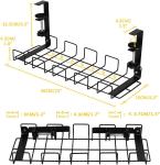 Stocked Metal Cable Tray Pack of 2 Cable Duct Desks for Streamlined Cable