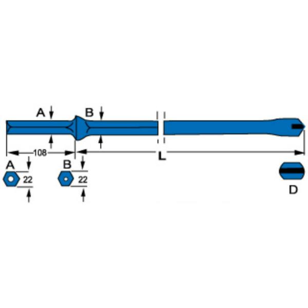 Mining Integral Rock Drilling Tools , Quarrying Plug Hole Drill Rod