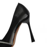 6999-5 European And American Sexy Pointed Toe Cross Rhinestone High Heels