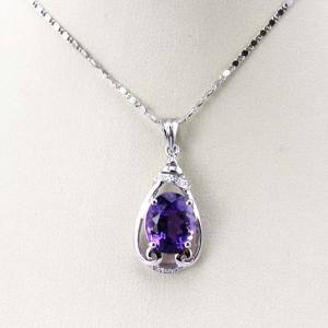 Wholesale 925 Silver Jewelry 9mmx11mm Amethyat Cubic Zircon Pendant(PSJ0406) from china suppliers