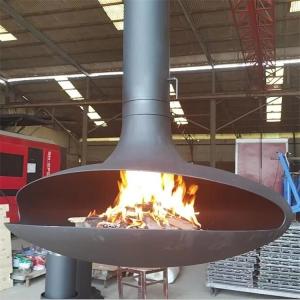 Wholesale suspended stove wood indoor hanging fireplace carbon fireplace contemporary steel burning stove for hotels hanging from china suppliers