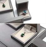 Earring / Pendant Jewelry Plastic Box Attractive Black Color PU Leather Covered