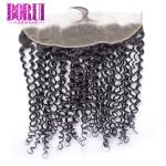 Indian Kinky Curly Human Hair Lace Frontal 13*4 Closure With Baby Hair Free Part