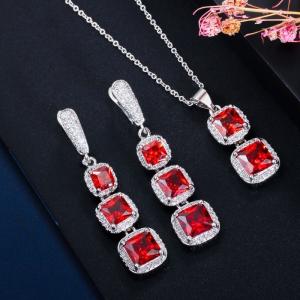 Wholesale Jewelry Set for Wedding Party Crystal CZ Zircon Ring Earrings Bracelets Necklace Jewelry Set from china suppliers