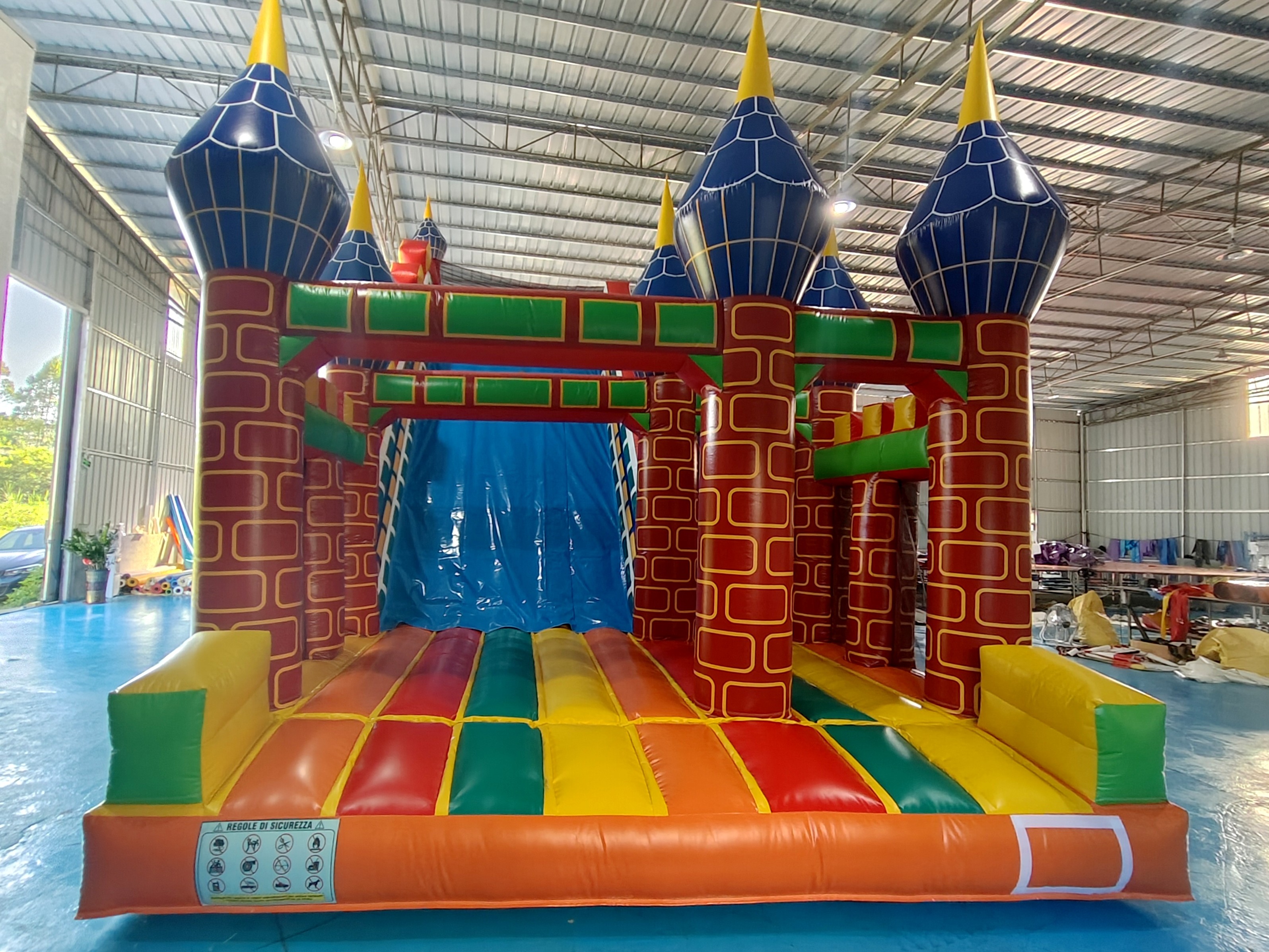 Commercial PVC Inflatable Slide Castle Wide Slides Exotic Charm Castle Inflatable Dry Slide For Kids And Adults