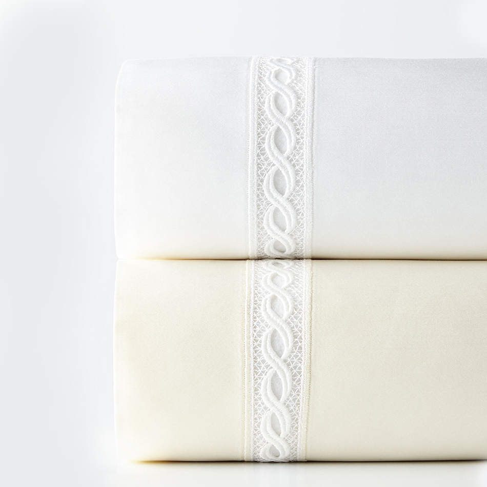40 Fabric Count Lace Hem Luxury Bedding Sheet Set 4pcs Polyester Microfiber