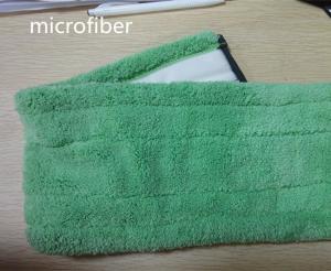 Wholesale Microfiber Dust Mop 13*51cm Fold Green Coral Fleece Backing White Wet Mop Pads from china suppliers