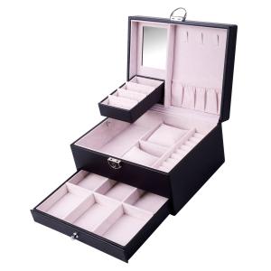 Wholesale Medium Open Way Clamshell PU Leather Jewelry Set/Ring/Eearring/Necklace/Bracelet/Watch Storage Box for and Luxury Jewelry from china suppliers